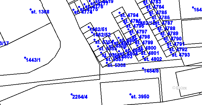 Parcela st. 5356 v KÚ Šumperk, Katastrální mapa