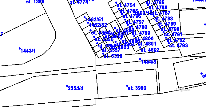 Parcela st. 5358 v KÚ Šumperk, Katastrální mapa