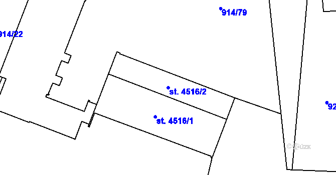 Parcela st. 4516/2 v KÚ Šumperk, Katastrální mapa