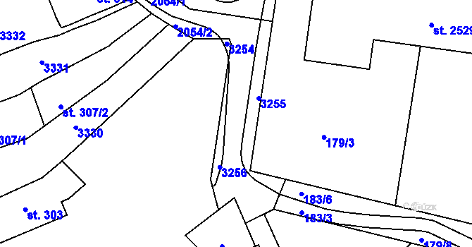 Parcela st. 301/2 v KÚ Šumperk, Katastrální mapa