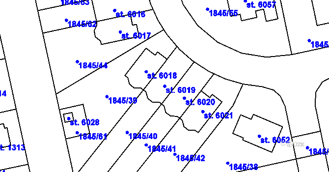 Parcela st. 6019 v KÚ Šumperk, Katastrální mapa