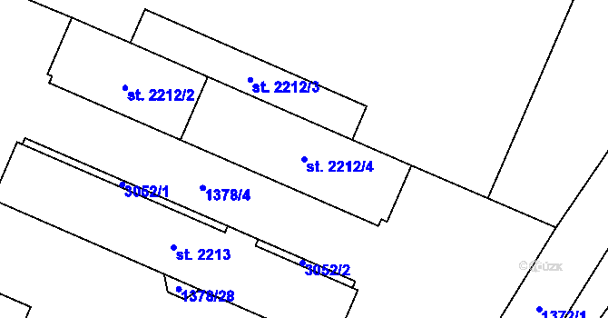 Parcela st. 2212/4 v KÚ Šumperk, Katastrální mapa