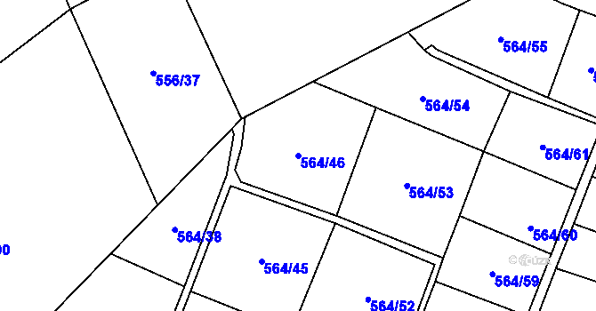 Parcela st. 564/46 v KÚ Šumperk, Katastrální mapa