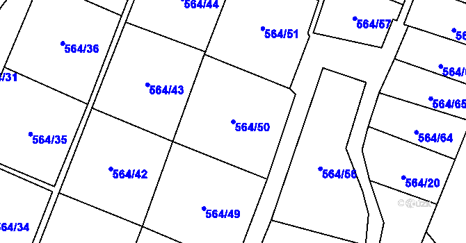 Parcela st. 564/50 v KÚ Šumperk, Katastrální mapa