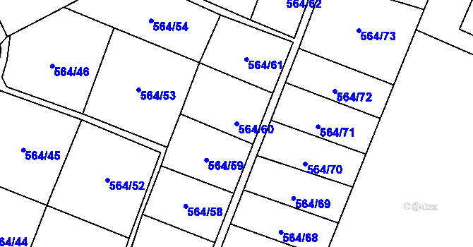 Parcela st. 564/60 v KÚ Šumperk, Katastrální mapa