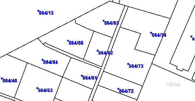 Parcela st. 564/62 v KÚ Šumperk, Katastrální mapa