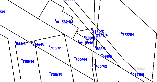 Parcela st. 5915 v KÚ Šumperk, Katastrální mapa