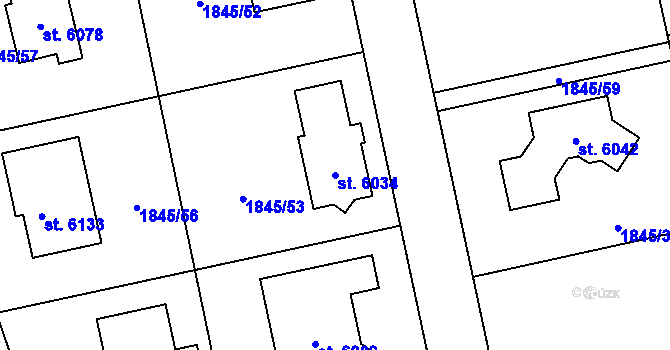 Parcela st. 6034 v KÚ Šumperk, Katastrální mapa