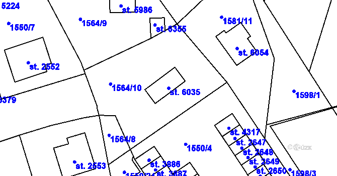 Parcela st. 6035 v KÚ Šumperk, Katastrální mapa