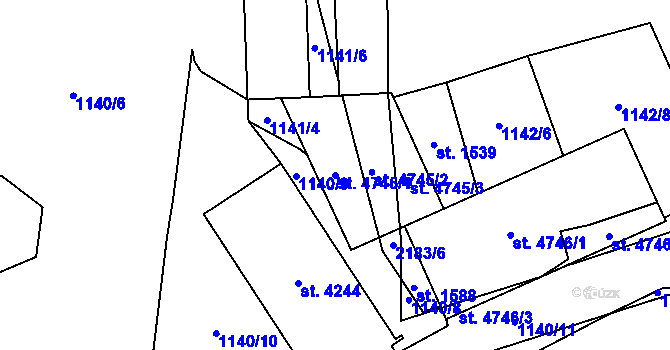Parcela st. 4745/1 v KÚ Šumperk, Katastrální mapa