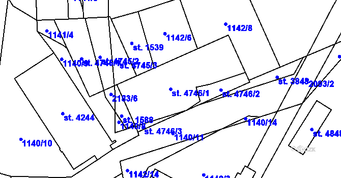 Parcela st. 4746/1 v KÚ Šumperk, Katastrální mapa
