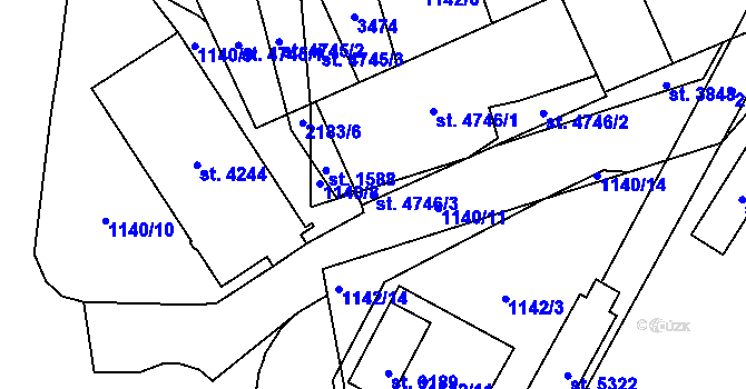 Parcela st. 4746/3 v KÚ Šumperk, Katastrální mapa