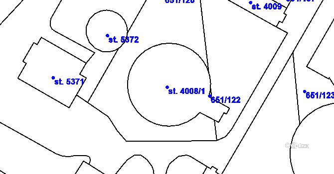 Parcela st. 4008/1 v KÚ Šumperk, Katastrální mapa