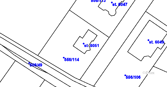 Parcela st. 6051 v KÚ Šumperk, Katastrální mapa
