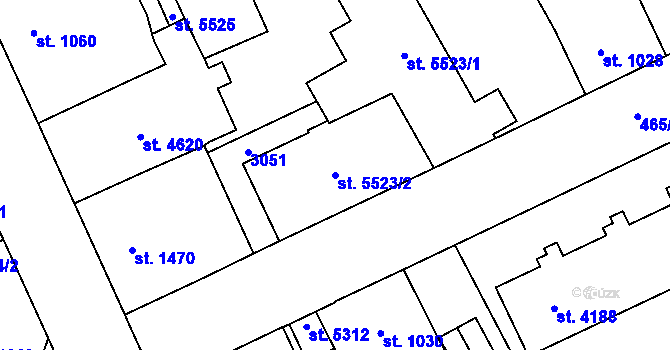 Parcela st. 5523/2 v KÚ Šumperk, Katastrální mapa