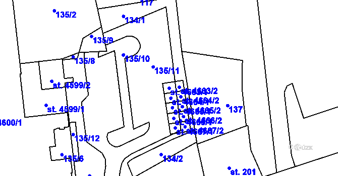 Parcela st. 4663/1 v KÚ Šumperk, Katastrální mapa