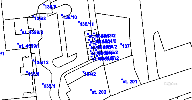 Parcela st. 4666/2 v KÚ Šumperk, Katastrální mapa