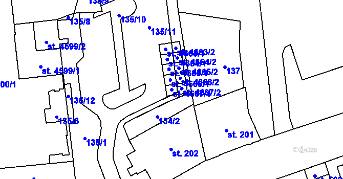 Parcela st. 4667/1 v KÚ Šumperk, Katastrální mapa