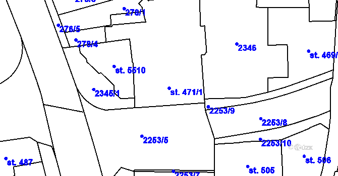 Parcela st. 471/1 v KÚ Šumperk, Katastrální mapa