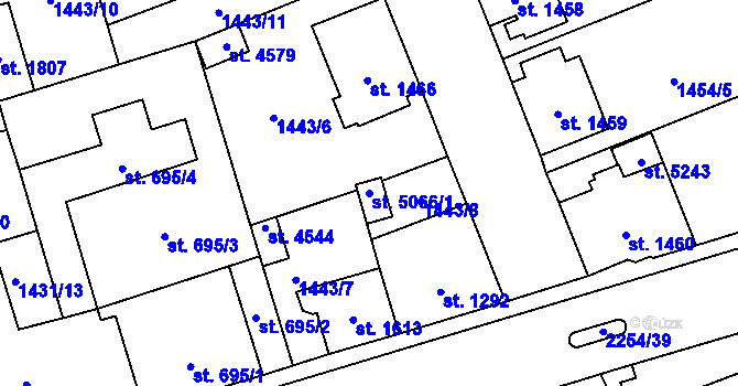 Parcela st. 5066/1 v KÚ Šumperk, Katastrální mapa