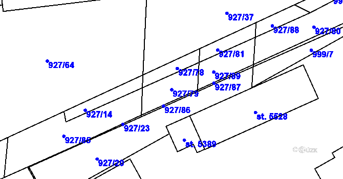 Parcela st. 927/79 v KÚ Šumperk, Katastrální mapa