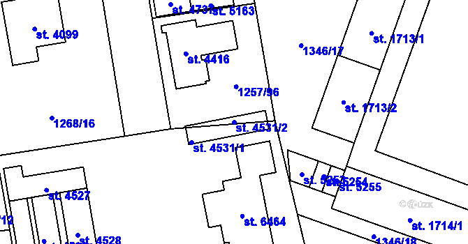 Parcela st. 4531/2 v KÚ Šumperk, Katastrální mapa