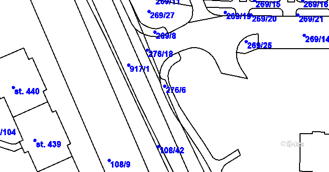 Parcela st. 276/6 v KÚ Šumperk, Katastrální mapa