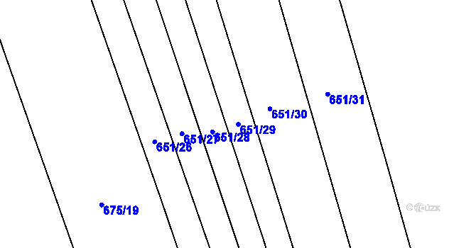 Parcela st. 651/29 v KÚ Šumperk, Katastrální mapa
