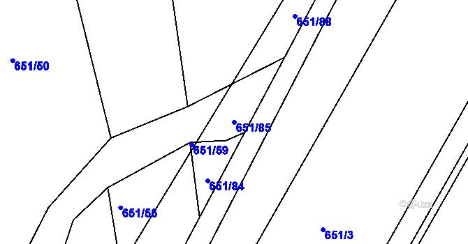 Parcela st. 651/85 v KÚ Šumperk, Katastrální mapa