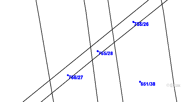 Parcela st. 755/28 v KÚ Šumperk, Katastrální mapa