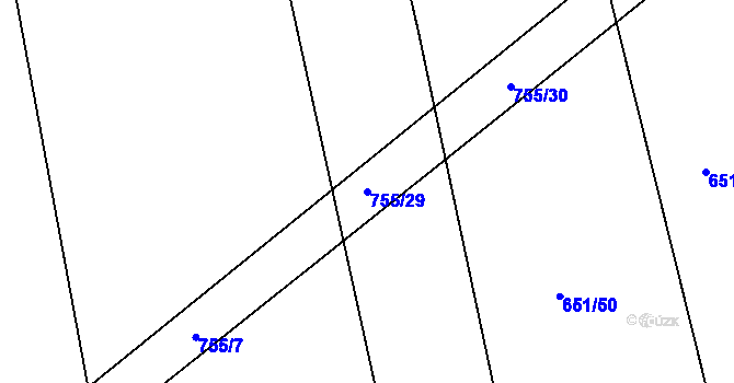 Parcela st. 755/29 v KÚ Šumperk, Katastrální mapa