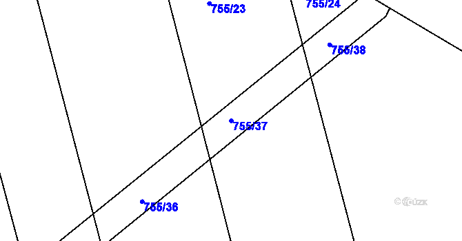 Parcela st. 755/37 v KÚ Šumperk, Katastrální mapa