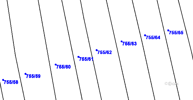 Parcela st. 755/62 v KÚ Šumperk, Katastrální mapa