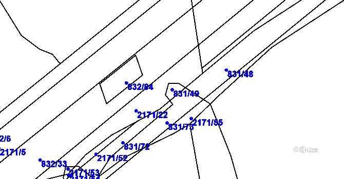 Parcela st. 831/49 v KÚ Šumperk, Katastrální mapa