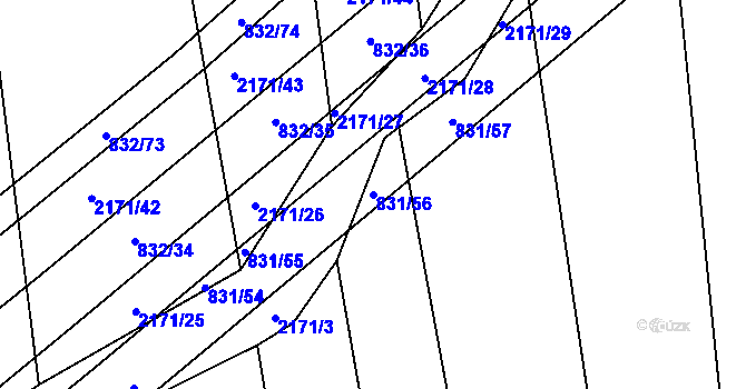 Parcela st. 831/56 v KÚ Šumperk, Katastrální mapa