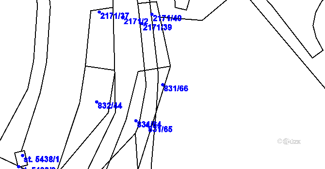 Parcela st. 831/66 v KÚ Šumperk, Katastrální mapa