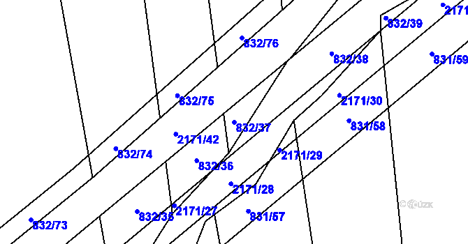 Parcela st. 832/37 v KÚ Šumperk, Katastrální mapa