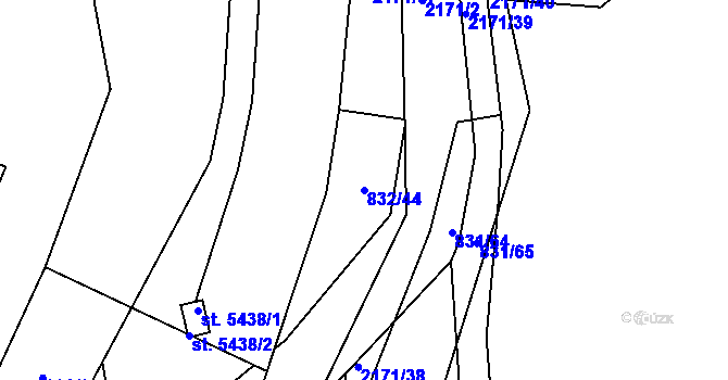 Parcela st. 832/44 v KÚ Šumperk, Katastrální mapa