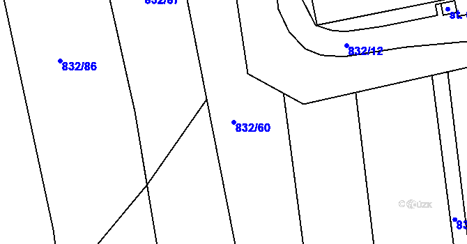 Parcela st. 832/60 v KÚ Šumperk, Katastrální mapa