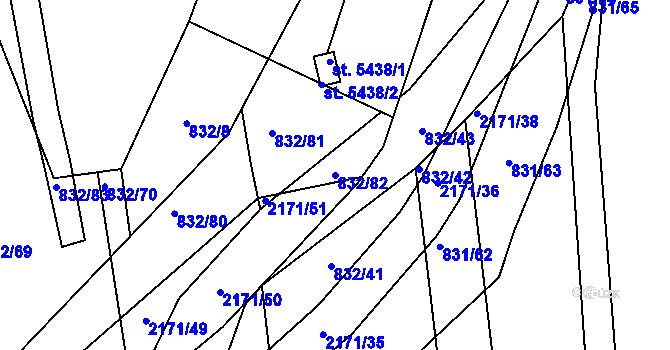 Parcela st. 832/82 v KÚ Šumperk, Katastrální mapa