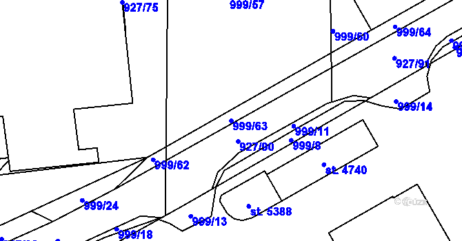 Parcela st. 999/63 v KÚ Šumperk, Katastrální mapa