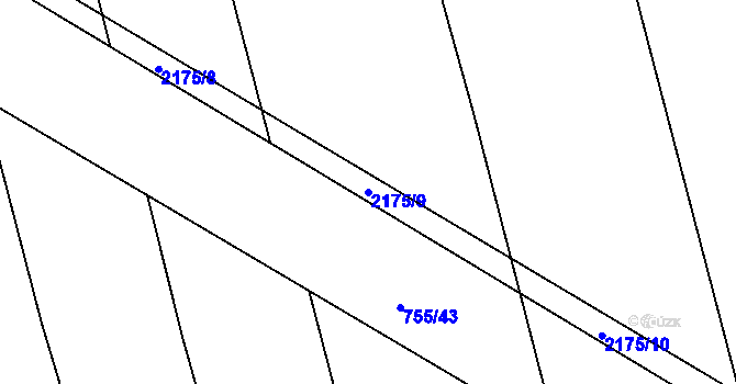 Parcela st. 2175/9 v KÚ Šumperk, Katastrální mapa