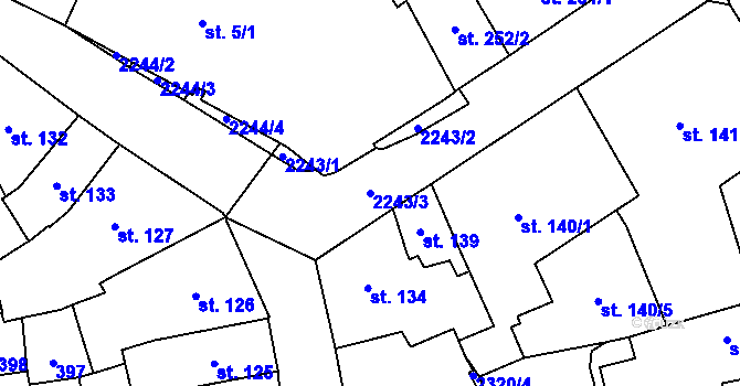 Parcela st. 2243/3 v KÚ Šumperk, Katastrální mapa