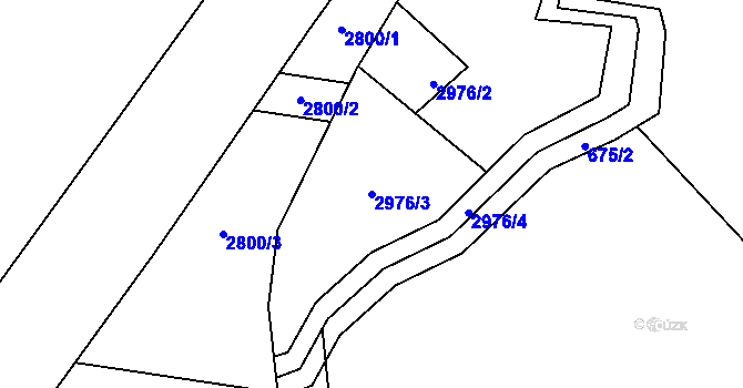 Parcela st. 2976/3 v KÚ Šumperk, Katastrální mapa