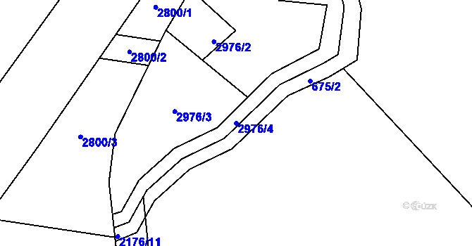 Parcela st. 2976/4 v KÚ Šumperk, Katastrální mapa