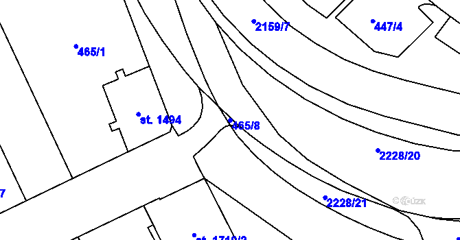 Parcela st. 465/8 v KÚ Šumperk, Katastrální mapa