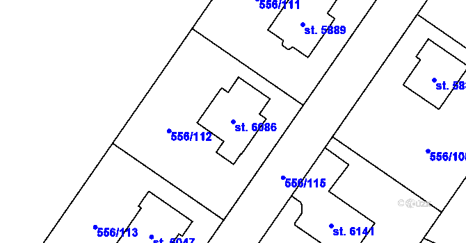 Parcela st. 6086 v KÚ Šumperk, Katastrální mapa