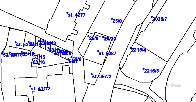 Parcela st. 6087 v KÚ Šumperk, Katastrální mapa