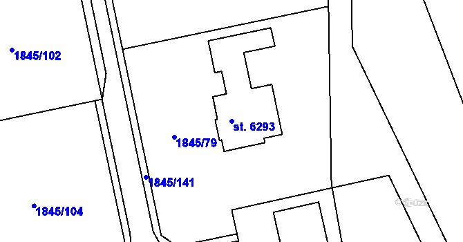 Parcela st. 6293 v KÚ Šumperk, Katastrální mapa