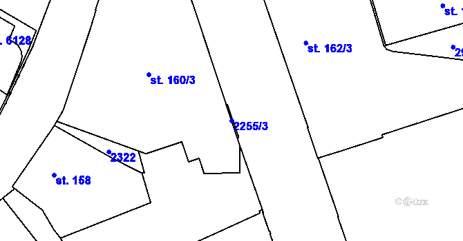 Parcela st. 2255/3 v KÚ Šumperk, Katastrální mapa